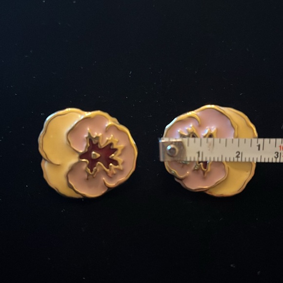 Pink, Purple, & Gold Clip-on Earrings - Picture 4 of 17